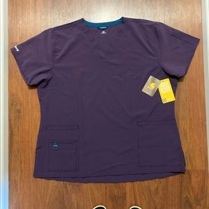 3/20$ Carhartt ladies purple scrub top size 2XL